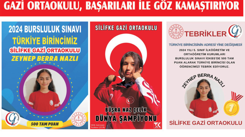 GAZİ ORTAOKULU BAŞARILARI İLE GÖZ KAMAŞTIRIYOR