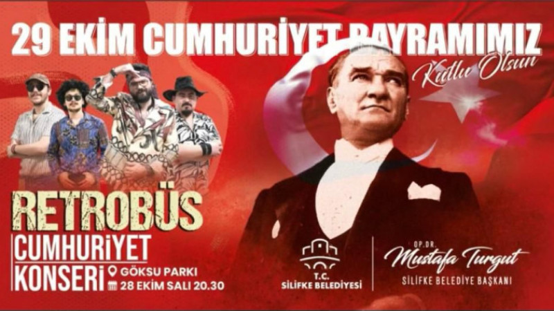 SİLİFKE’DE 29 EKİM COŞKUSU  RETROBÜS KONSERİ İLE TAÇLANACAK