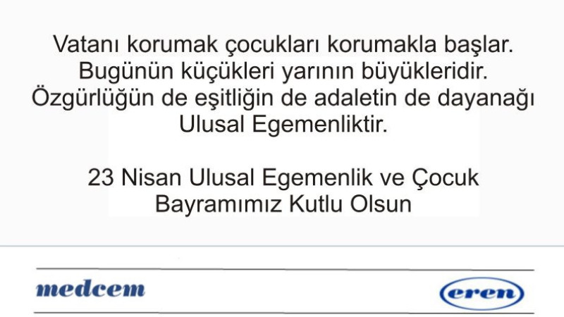 MEDCEM'DEN 23 NİSAN MESAJI 